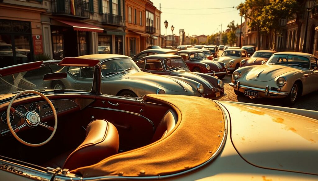 A-fleet-of-vintage-automobiles-their-weathered-exteriors-gleaming-in-the-warm-sunlight.-In-the-1024x585 Ces voitures mythiques interdites en France dès 2025 : la liste noire qui fait mal aux passionnés !