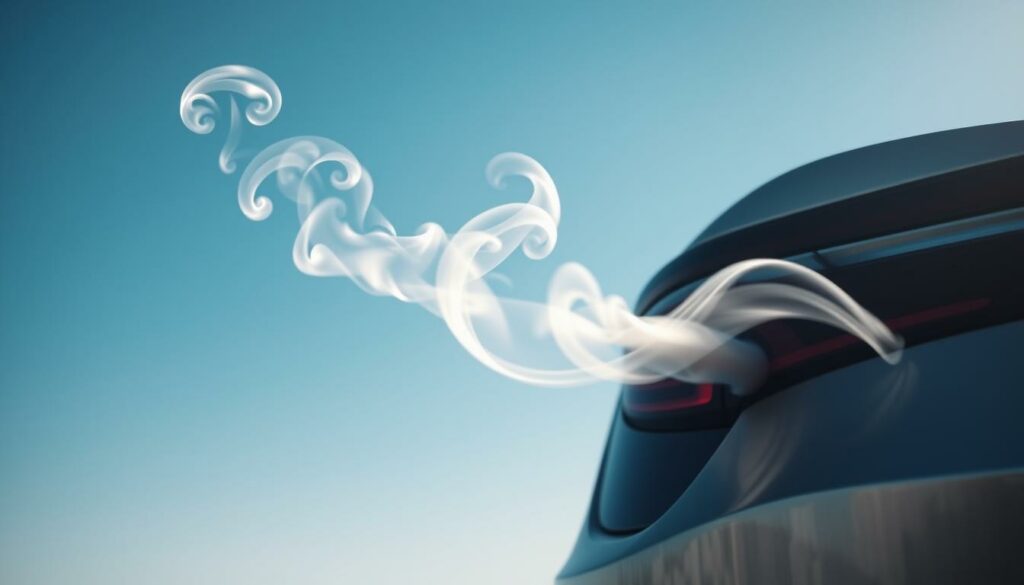 A-wispy-plume-of-white-exhaust-billows-from-the-tailpipe-of-a-sleek-metallic-sedan-curling-1024x585 Pourquoi de la fumée blanche sort du pot d’échappement de ma voiture ?