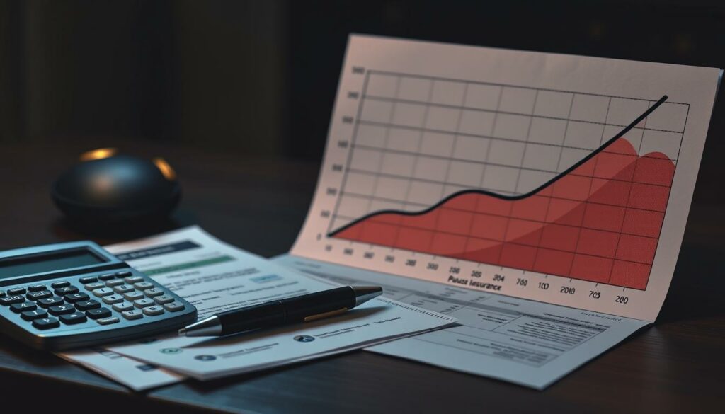 Une-illustration-en-gros-plan-dun-paiement-dassurance-automobile-avec-un-graphique-de-courbe--1024x585 Comprendre le système de Bonus-Malus et les défis des conducteurs malussés