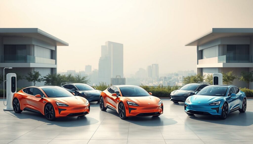 A-sleek-futuristic-electric-vehicle-charging-station-set-against-a-clean-minimalist-backdrop-1024x585 Quelles sont les meilleures voitures électriques de 2025 : nouveautés et classement