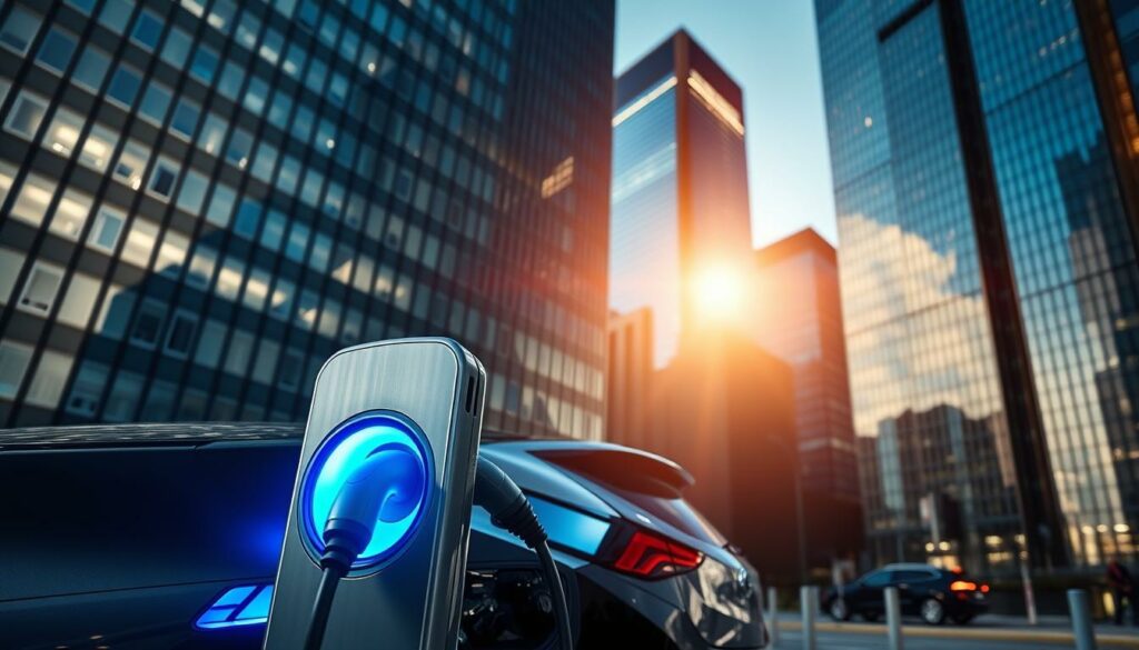 A-sleek-futuristic-electric-vehicle-charging-station-set-against-a-dynamic-urban-backdrop.-The-1024x585 Essai longue distance Xpeng G6 Long Range : vraie alternative au Tesla Model Y