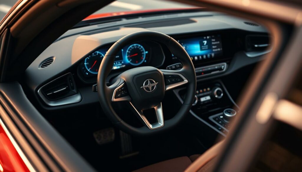 Detailed-close-up-view-of-the-dashboard-of-a-Cupra-Terramar-showcasing-its-luxurious-and-1024x585 ESSAI CUPRA TERRAMAR : FAMILIAL ET SPORTIF, C’EST POSSIBLE ?