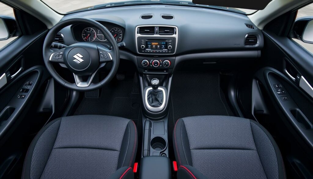 Image-de-linterieur-de-la-Suzuki-Swift-Allgrip-avec-son-tableau-de-bord-et-ses-sieges-1024x585 ESSAI SUZUKI SWIFT ALLGRIP : LA CITADINE MONTAGNARDE !