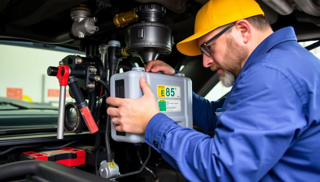 Image-dun-professionnel-installant-un-boitier-de-conversion-E85-1024x585 Quelles sont les voitures qui fonctionnent au superéthanol (E85) ?